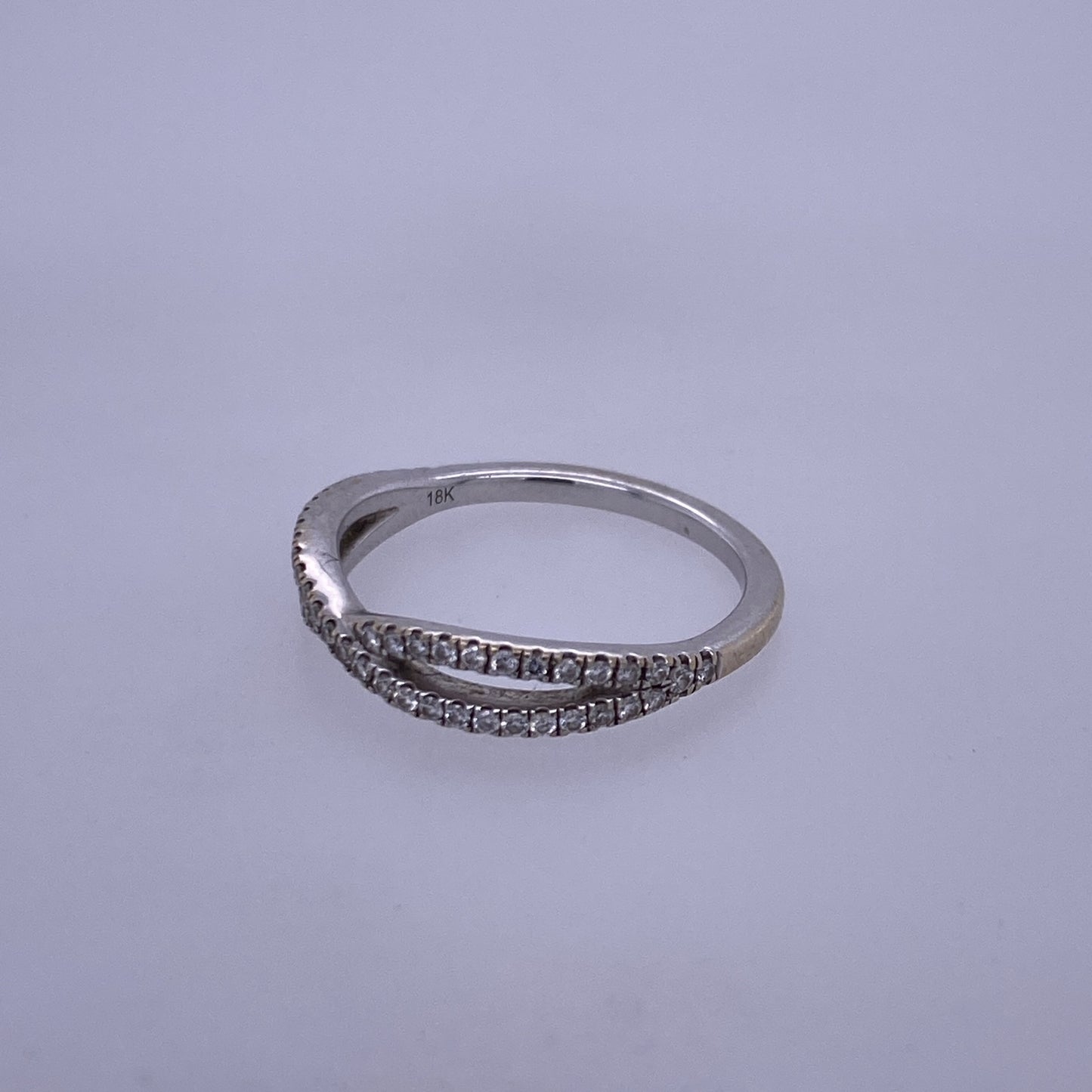 18k White Gold Diamond X Ring