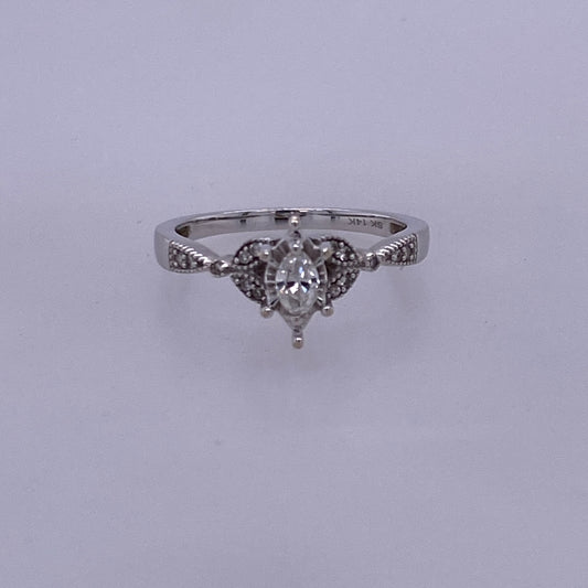 14k White Gold Marquise Cut Diamond Engagement/Wedding Ring