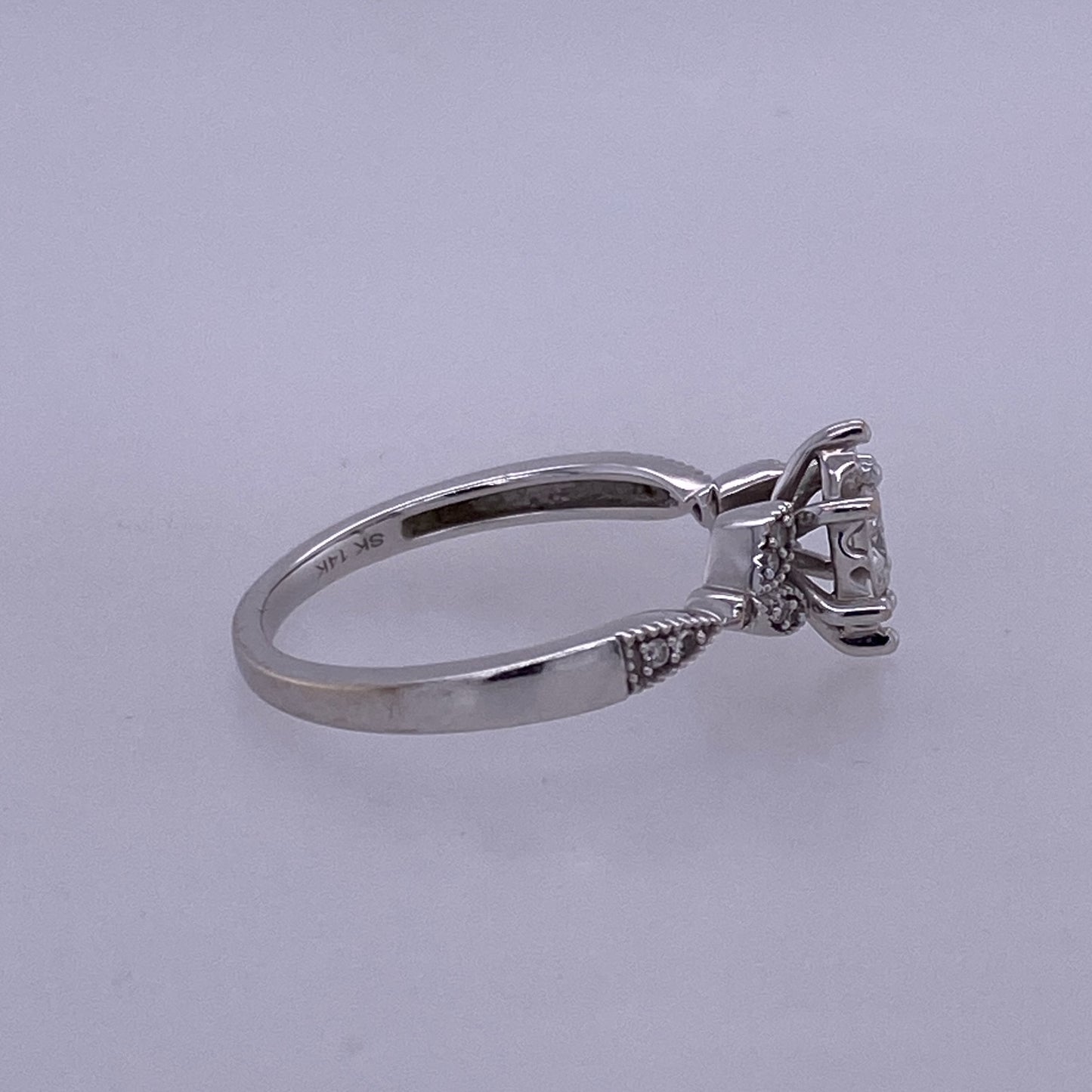 14k White Gold Marquise Cut Diamond Engagement/Wedding Ring