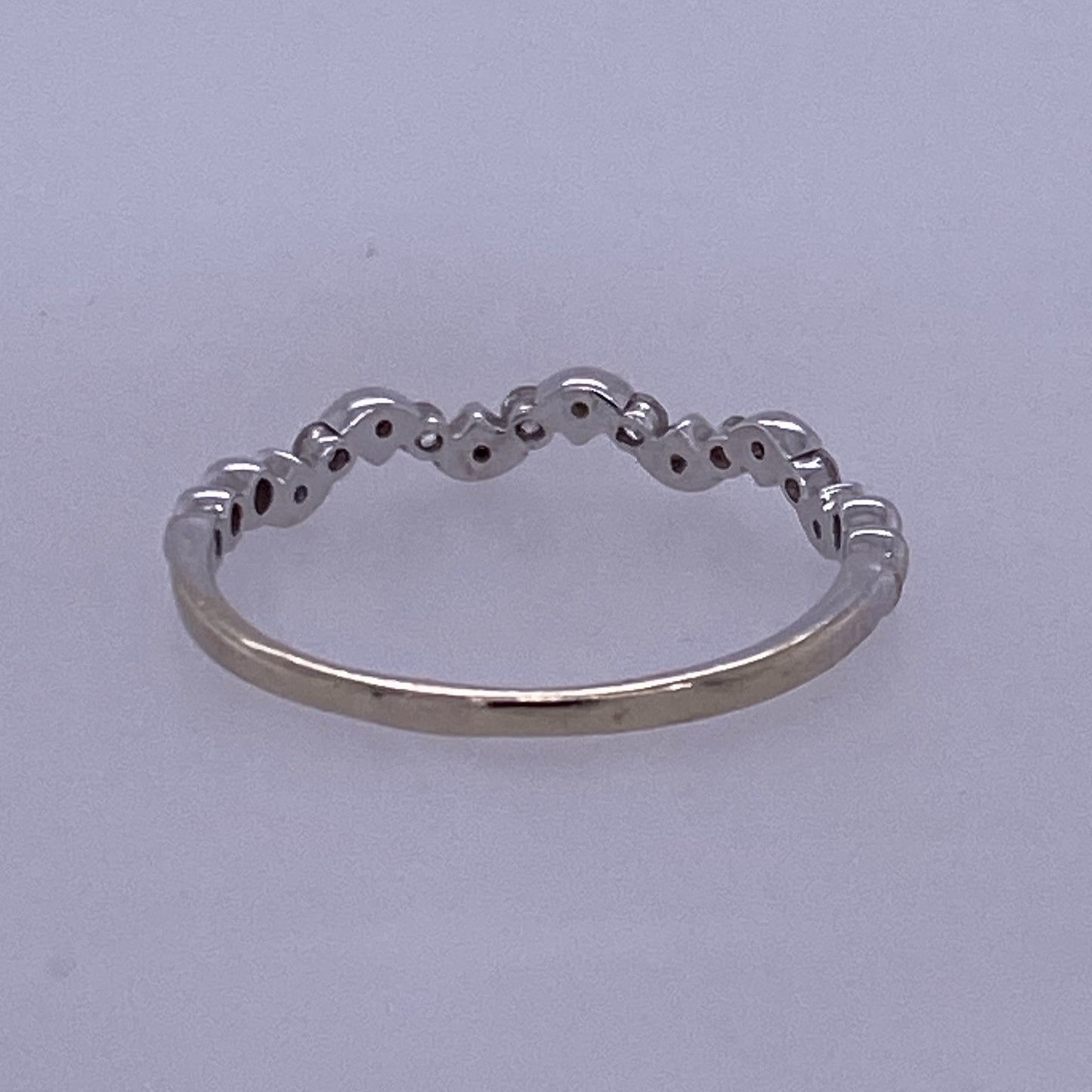 14k White Gold Ladies Thin Mini Diamond Band