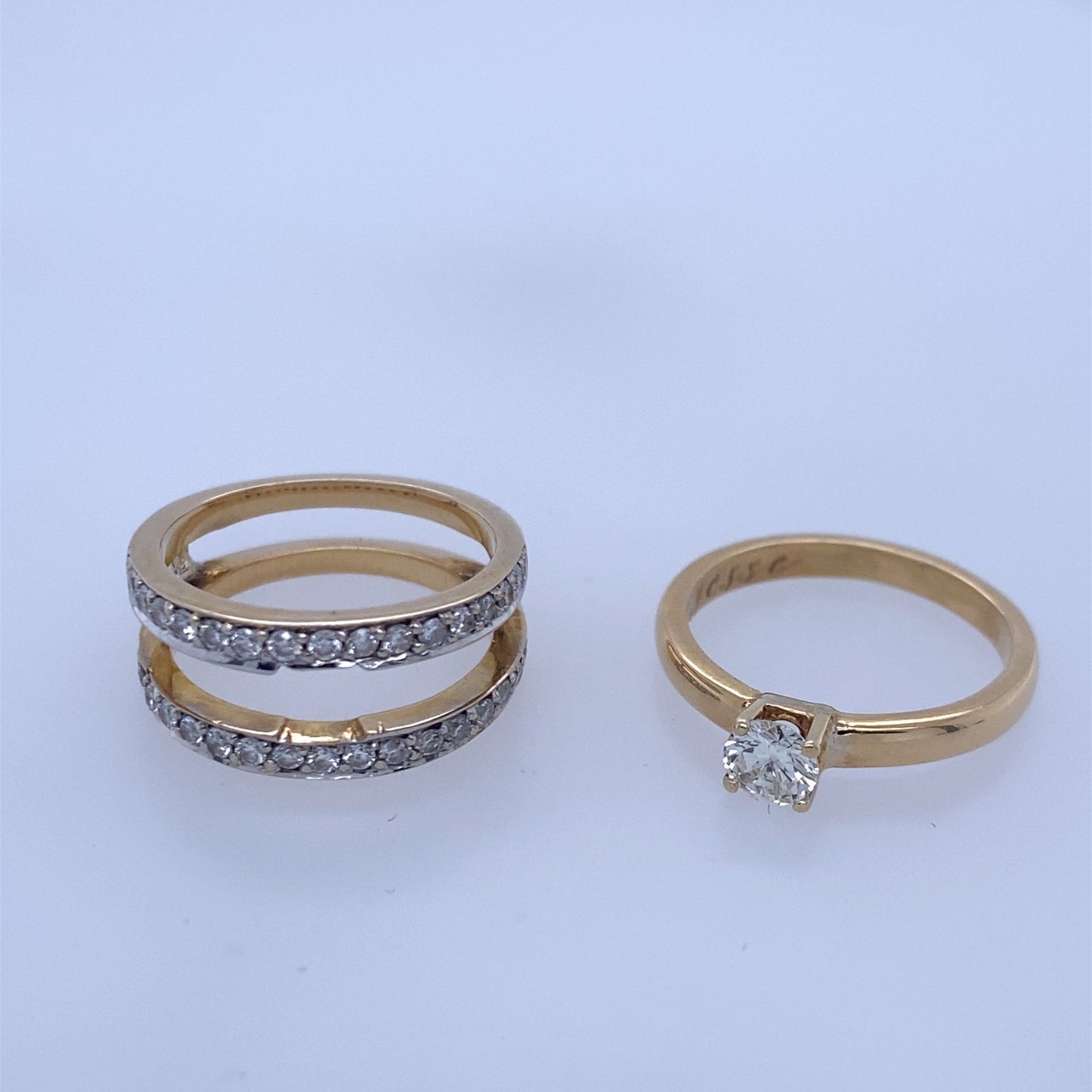 14k Yellow Gold Diamond Ring W/ Matching Guard