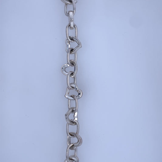 925 Sterling Silver Heart Link Bracelet