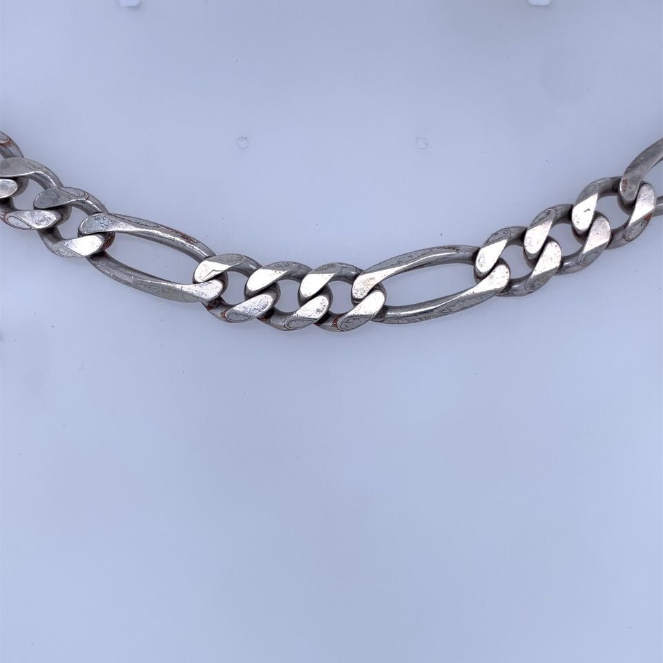 925 Sterling Silver Figaro Link Necklace