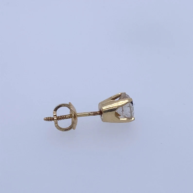 14k Yellow Gold Single Stud Earring With Diamond