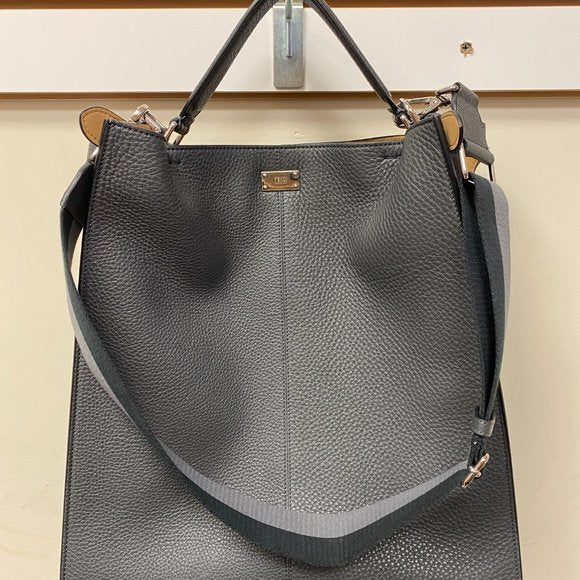 Fendi Peekaboo X-lite Gray Leather Shoulder Bag