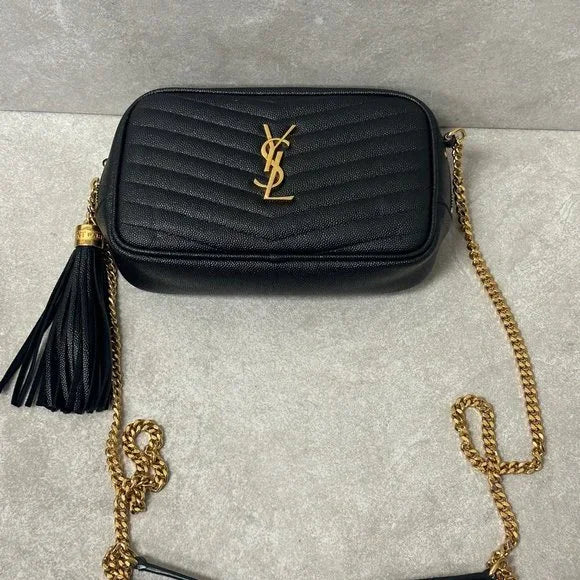 Saint Laurent Mini Lou In Quilted Leather Black Shoulder Bag