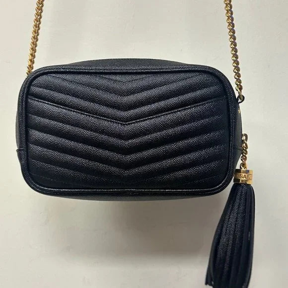 Saint Laurent Mini Lou In Quilted Leather Black Shoulder Bag