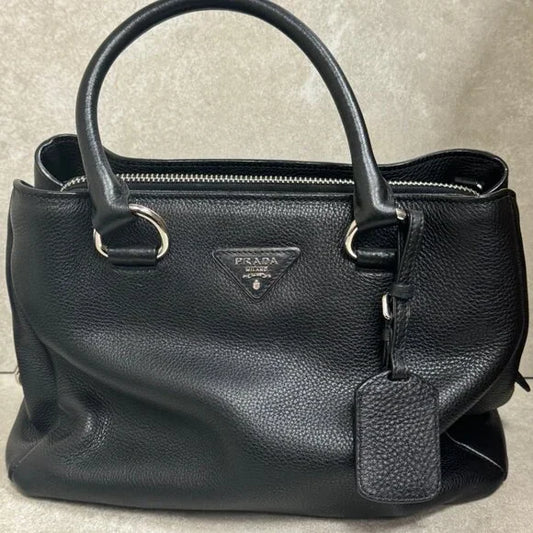 Prada Saffiano Vernic Leather Nero Shoulder Bag